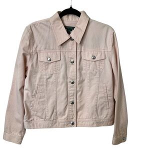 LAUREN RALPH LAUREN JEAN CO. LADYS PINK JEAN JACKET SIZE LARGE. GREAT CO…